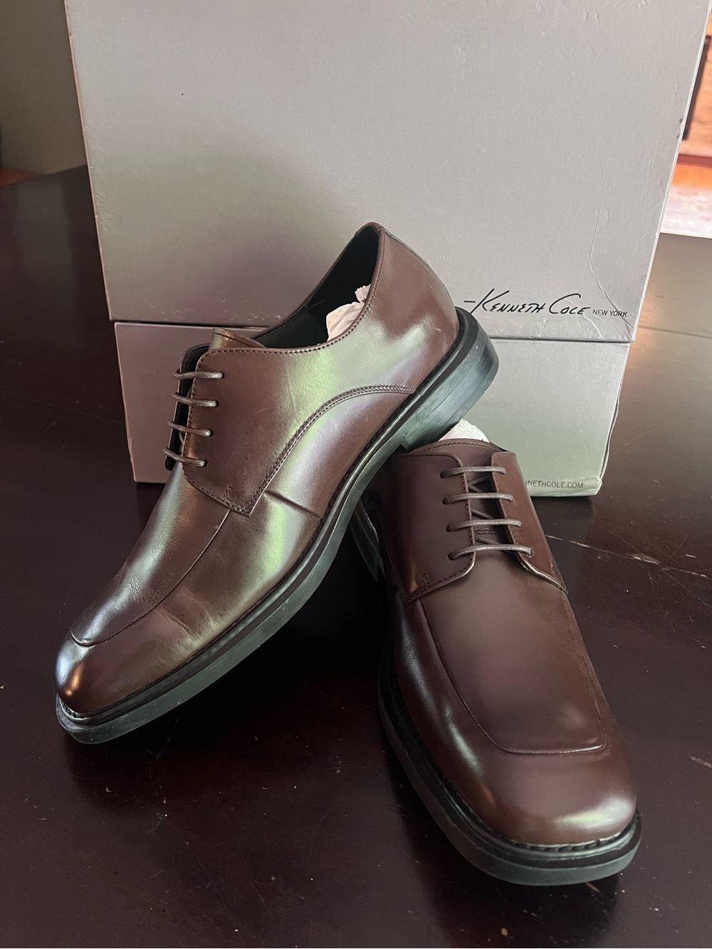 Kenneth Cole Brown Leather Dress Shoes 9.5 NEW !